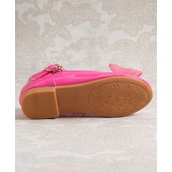 Cute Walk by Babyhug Clip Closure Ballerina with Bow Applique & Pearl Detailing - Fuchsia