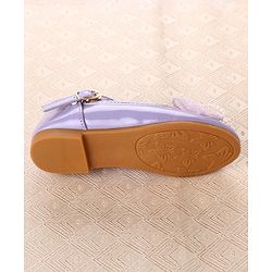 Cute Walk by Babyhug Clip Closure Ballerina with Bow Applique & Pearl Detailing - Purple