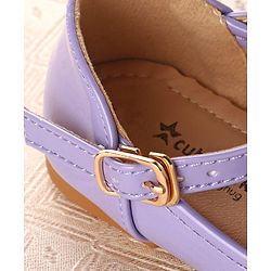 Cute Walk by Babyhug Clip Closure Ballerina with Bow Applique & Pearl Detailing - Purple