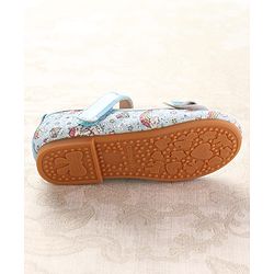Cute Walk by Babyhug Velcro Closure Ballerinas with Glitter Unicorn Print & Bow Applique - Pink