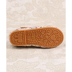 Cute Walk by Babyhug Velcro Closure Ballerinas with Glitter Unicorn Print & Bow Applique - Pink