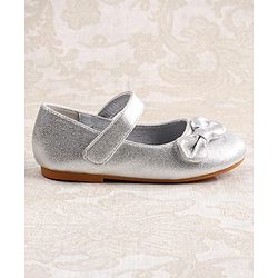 Cute Walk by Babyhug Ballerina with Velcro Closer & Bow Applique - Silver