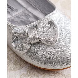 Cute Walk by Babyhug Ballerina with Velcro Closer & Bow Applique - Silver