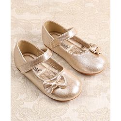 Cute Walk by Babyhug Ballerina with Velcro Closer & Bow Applique - Silver