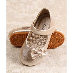 Cute Walk by Babyhug Ballerina with Velcro Closer & Bow Applique - Silver