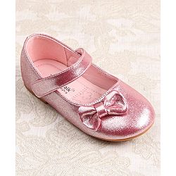 Cute Walk by Babyhug Ballerina with Velcro Closer & Bow Applique - Silver