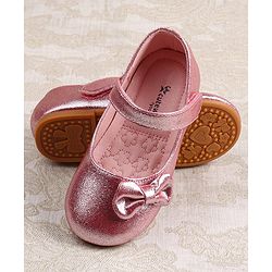 Cute Walk by Babyhug Ballerina with Velcro Closer & Bow Applique - Silver