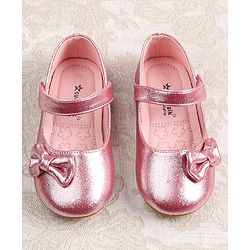 Cute Walk by Babyhug Ballerina with Velcro Closer & Bow Applique - Silver