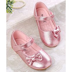 Cute Walk by Babyhug Ballerina with Velcro Closer & Bow Applique - Silver