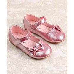 Cute Walk by Babyhug Ballerina with Velcro Closer & Bow Applique - Silver