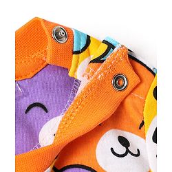 Babyhug Cotton Knit Half Sleeves Co-ords Shorts Night Suit with Bear Print - Orange