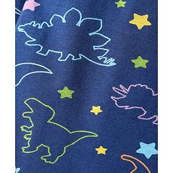 Babyhug Cotton Knit Full Sleeves Co-ords Night Suit with Dino Print - Navy Blue