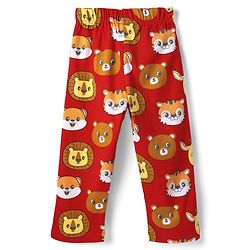 Babyhug Cotton Knit Half Sleeves Co- Ord Night Suit with Animal Print - Rust Orange