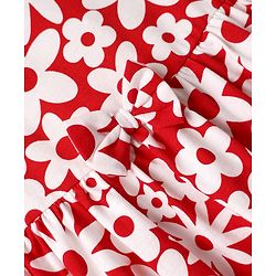 Babyhug Single Jersey Knit Half Sleeves Frock & Bloomers With Floral Print - Red