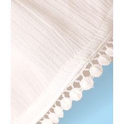 Babyhug Woven Half Sleeves Top With Floral Embroidery & Lace Detail - White