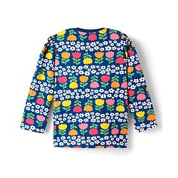 Babyhug Cotton Knit Full Sleeves Co-ord Night Suit With Floral Print - Navy Blue