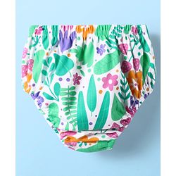 Babyhug Single Jersey Knit Sleeveless Floral Printed Frock With Bow Applique & Bloomer - Multicolor