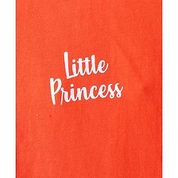 Babyhug Cotton Woven Hearts Printed Frock with Half Sleeves Inner Tee - White & Orange