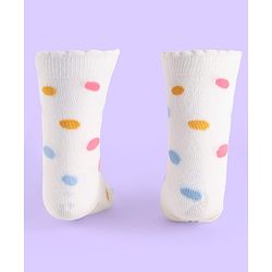 Cute Walk By Babyhug Non Terry Knit Anti Bacterial Socks With Dalmatians Graphics Pack Of 3 - White Light Blue & Light Green