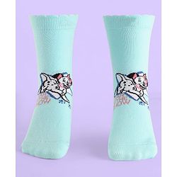 Cute Walk By Babyhug Non Terry Knit Anti Bacterial Socks With Dalmatians Graphics Pack Of 3 - White Light Blue & Light Green
