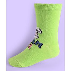 Cute Walk By Babyhug Non Terry Knit Anti Bacterial Socks With Dalmatians Graphics Pack Of 3 - White Light Blue & Light Green