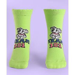 Cute Walk By Babyhug Non Terry Knit Anti Bacterial Socks With Dalmatians Graphics Pack Of 3 - White Light Blue & Light Green
