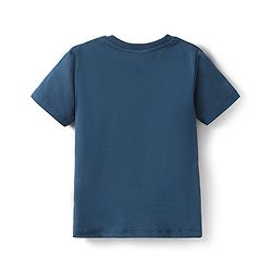 Babyhug Cotton Knit Half Sleeves T-Shirt with Dino Print - Navy Blue