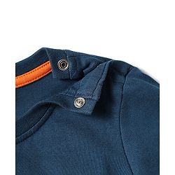 Babyhug Cotton Knit Half Sleeves T-Shirt with Dino Print - Navy Blue
