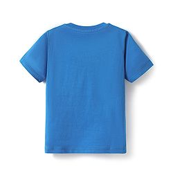 Babyhug Cotton Knit Half Sleeves T-Shirt with Beach Theme Print - Blue