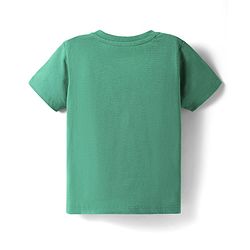 Babyhug Cotton Knit Half Sleeves T-Shirt With Super Kid Text Print - Green