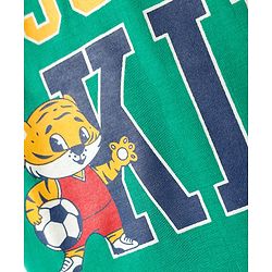 Babyhug Cotton Knit Half Sleeves T-Shirt With Super Kid Text Print - Green