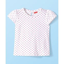 Babyhug Cotton  Woven Half Sleeves Inner T-Shirt & Frock with Unicorn Print & Bow Applique - Blue & White