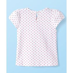 Babyhug Cotton  Woven Half Sleeves Inner T-Shirt & Frock with Unicorn Print & Bow Applique - Blue & White