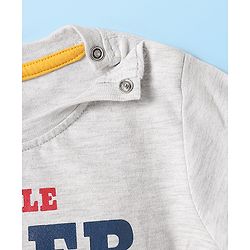 Babyhug Cotton Knit Half Sleeves T-Shirt with Tiger Print - White