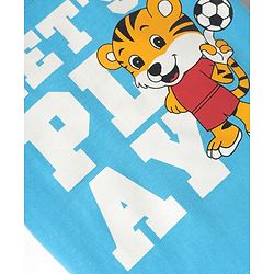 Babyhug Cotton Knit Half Sleeves T-Shirt With Animal & Play Like Text Print -  Light Blue
