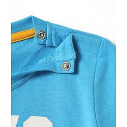 Babyhug Cotton Knit Half Sleeves T-Shirt With Animal & Play Like Text Print -  Light Blue