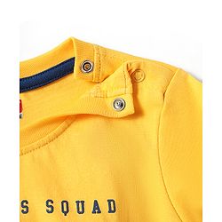 Babyhug Cotton Knit Half Sleeves T-Shirt with Los Angeles Text Print - Yellow