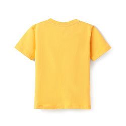 Babyhug Cotton Knit Half Sleeves T-Shirt with Los Angeles Text Print - Yellow