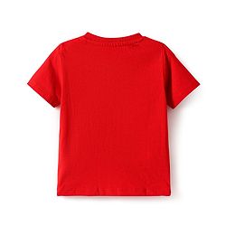 Babyhug Cotton Knit Half Sleeves T-Shirt With Its My Favourite Season Text Print - Red
