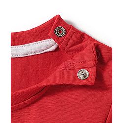 Babyhug Cotton Knit Half Sleeves T-Shirt With Its My Favourite Season Text Print - Red