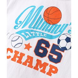 Babyhug Cotton Knit Half Sleeves T-Shirt With Sport Theme Text Print - White