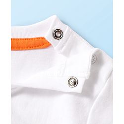 Babyhug Cotton Knit Half Sleeves T-Shirt With Sport Theme Text Print - White