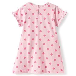 Babyhug Disney Single Jersey Knit Half Sleeves Nighty with Minnie Mouse Graphics - Pink
