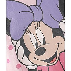 Babyhug Disney Single Jersey Knit Half Sleeves Nighty with Minnie Mouse Graphics - Pink