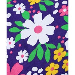 Babyhug Cotton Knit Full Sleeves Co-ords Night Suit with Floral Print - Purple