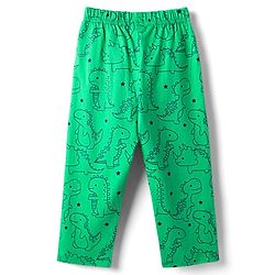 Babyhug Cotton Knit Half Sleeves Co-Ord Night Suit with Dino Print - Light Green