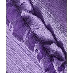 Babyhug Cotton Knit Half Sleeves Tops With Frill Detailing - Purple