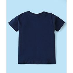 Babyhug Cotton Knit Half Sleeves T-Shirts with Beach Theme Print & Stripes Pack of 3 - Yellow White & Navy Blue