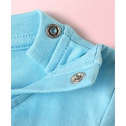 Babyhug Cotton Knit Half Sleeves T-Shirts with Animal Print & Stripes Pack of 3 - Light Blue & White