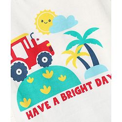 Babyhug Cotton Knit Half Sleeves T-Shirts With Stripes & Vehicle Print Pack Of 3 - Navy Blue & White